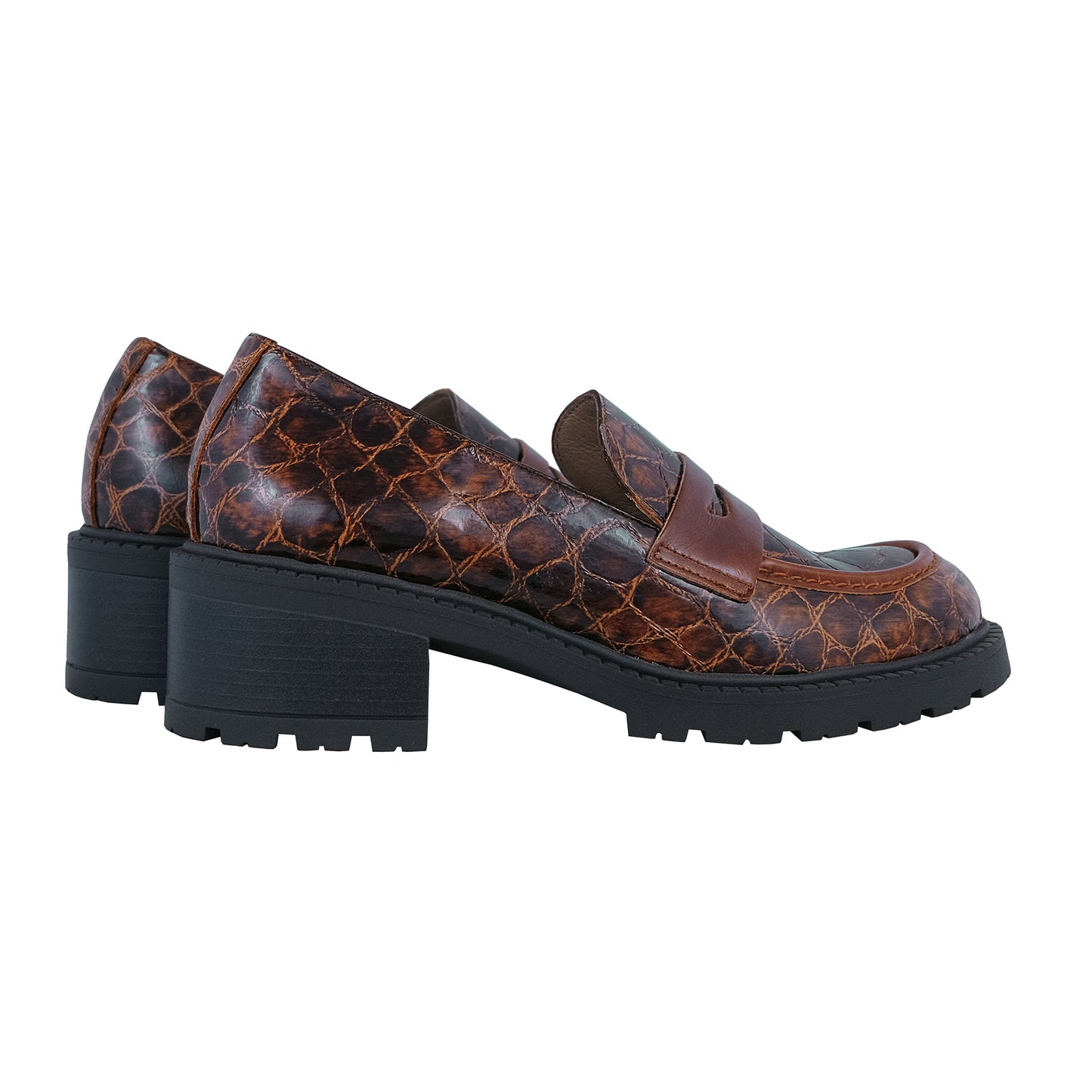 Wonders Evoclub – Mocasín Mujer Tacón Piel Marrón: D-1401