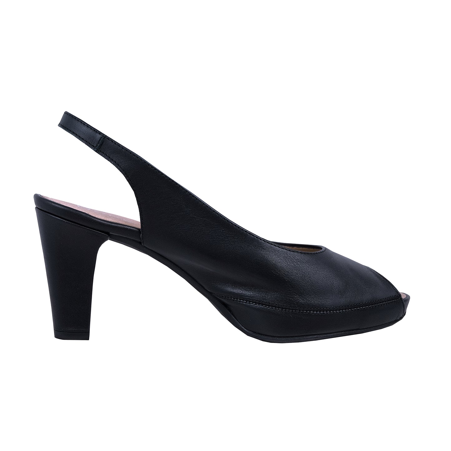 Dorking Blesa: Women's Black Leather Heeled Dress Shoes D6604