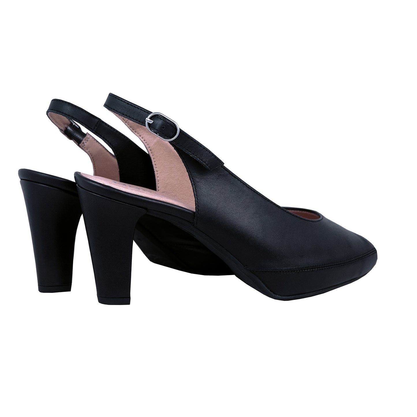 Dorking Blesa: Women's Black Leather Heeled Dress Shoes D6604