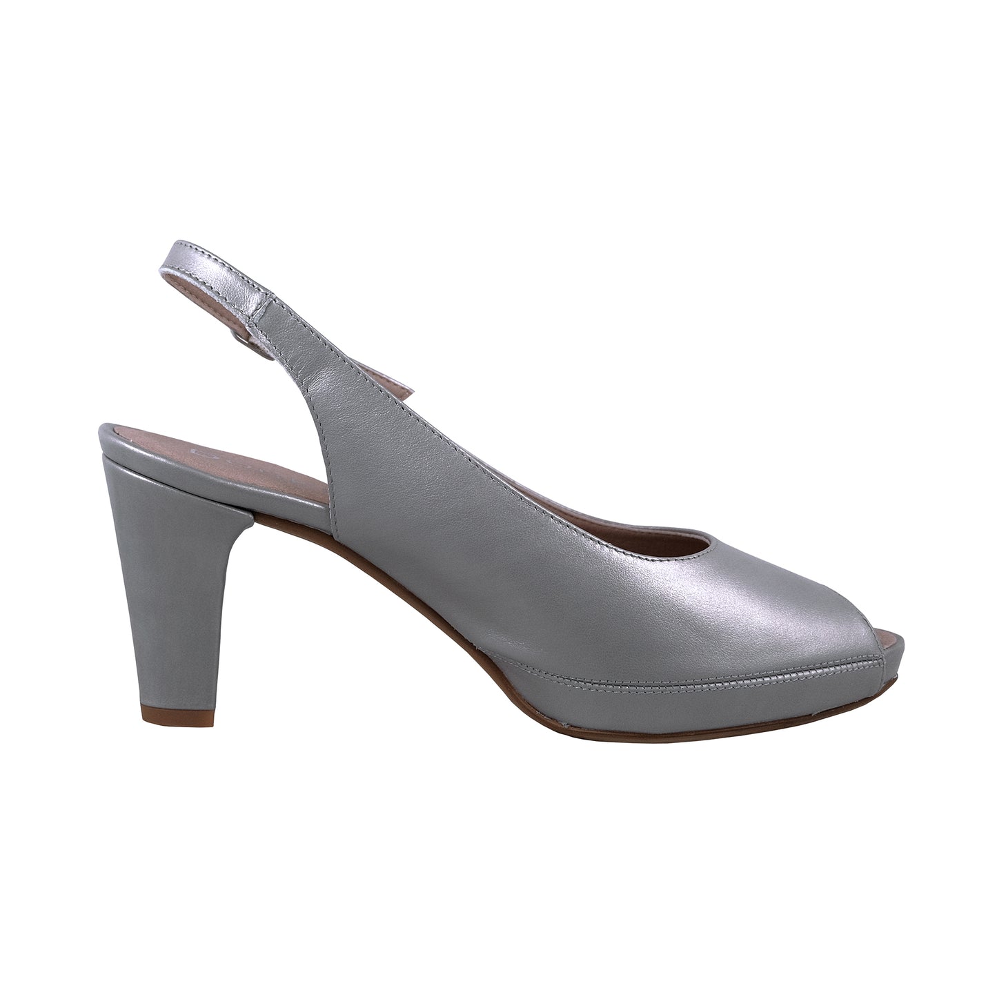 Dorking Blesa: Zapatos De vestir Para Mujer Tacón Plata Piel D6604