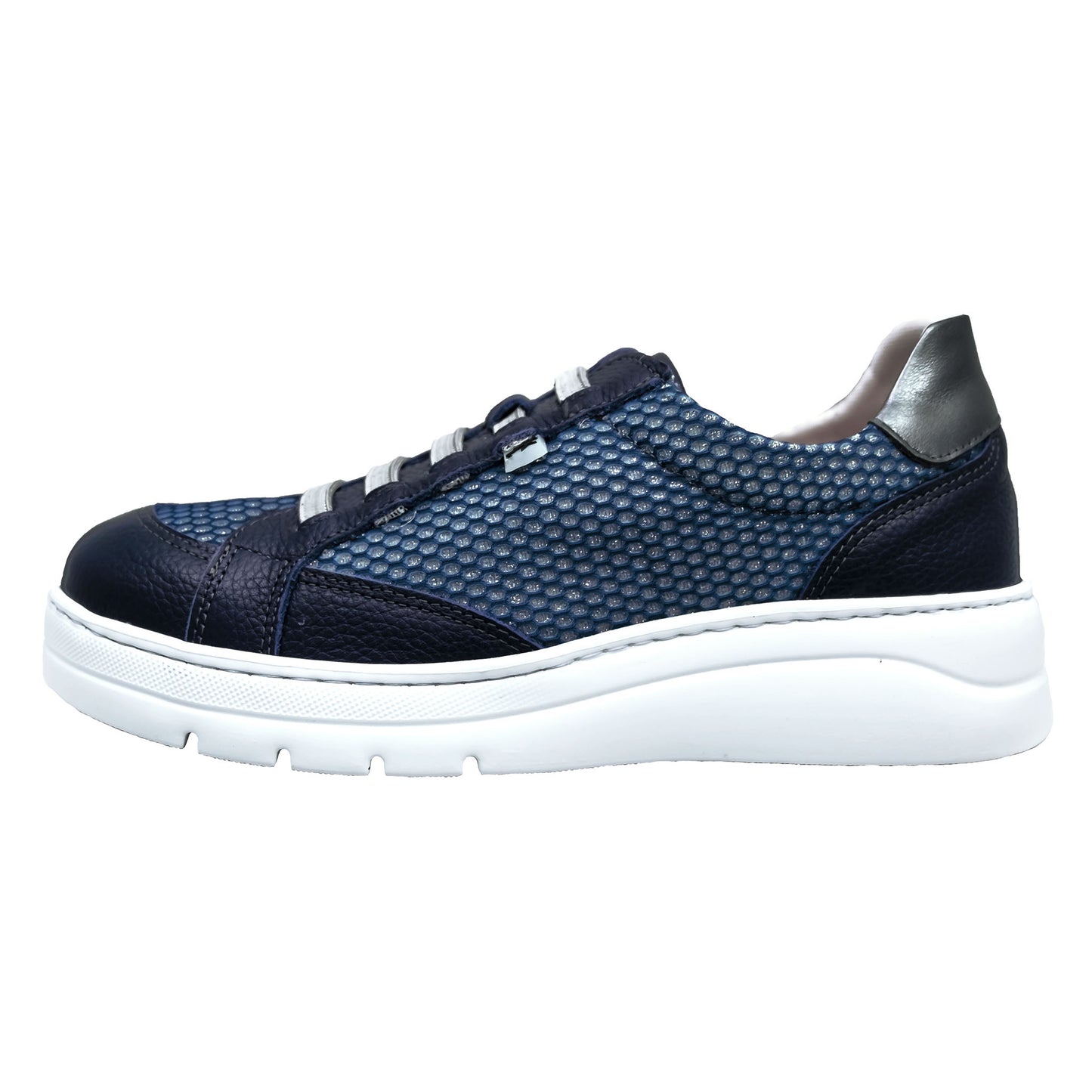 Fluchos Pompas: Women's Blue Leather Sneakers F1668