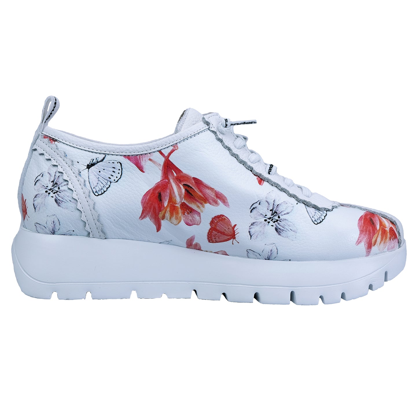 Wonders Start: Zapatillas Para Mujer Plataformas Blanco Piel Ligero A-2424