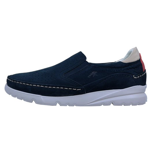 Fluchos Daryl : Mocassins en nubuck bleu pour homme F1454