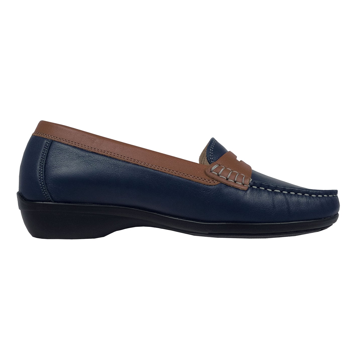 Fluchos Aduna: Mujer Mocasín Piel Flexible Azul F1921
