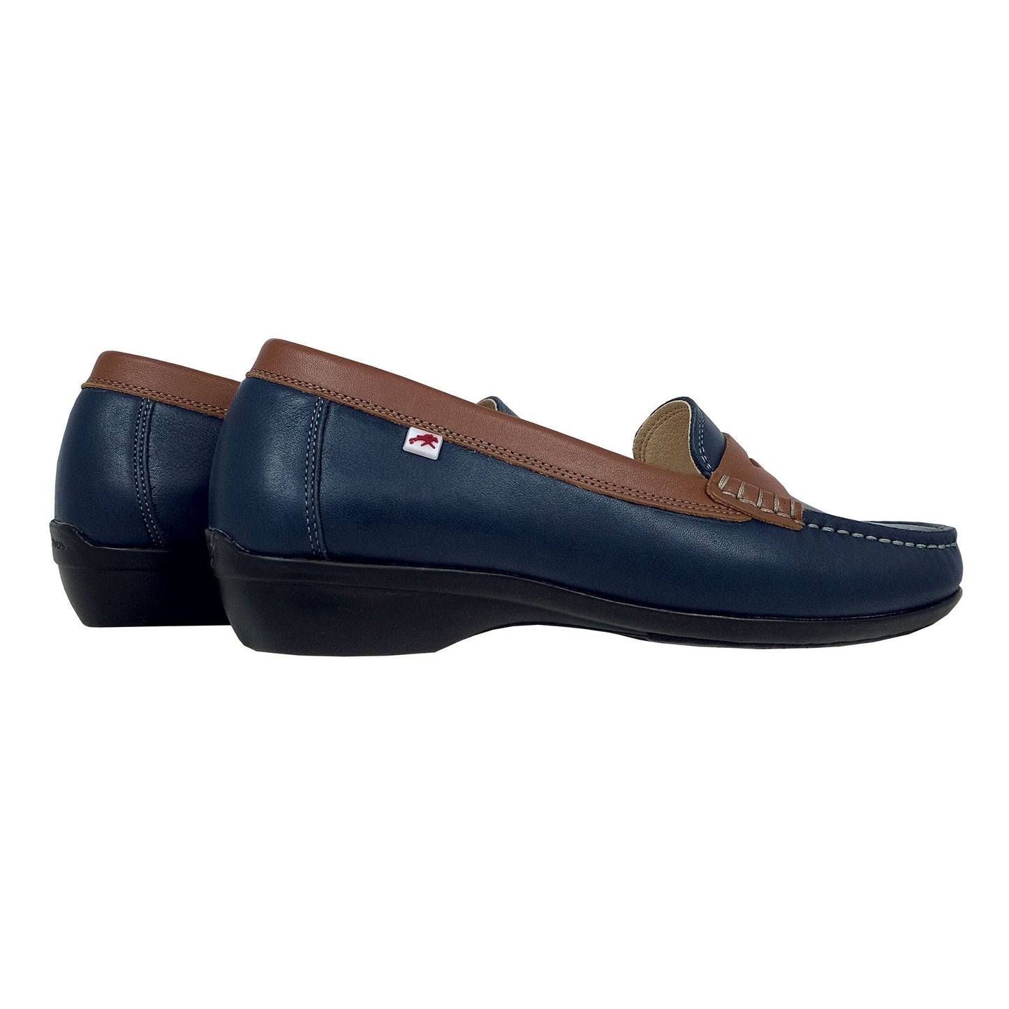 Fluchos Aduna: Mujer Mocasín Piel Flexible Azul F1921