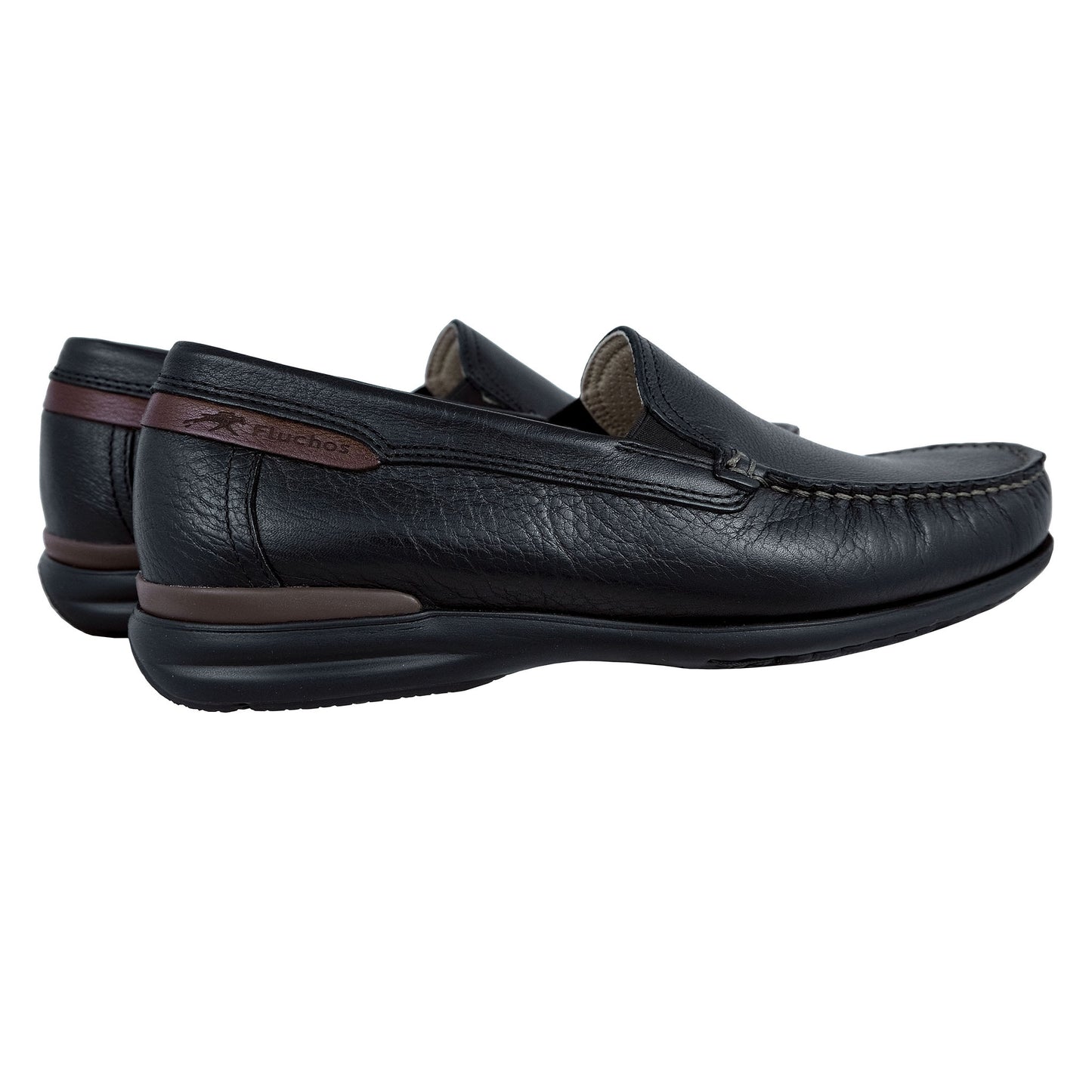 Fluchos Orion: Men's Lightweight Leather Moccasin Black 8682