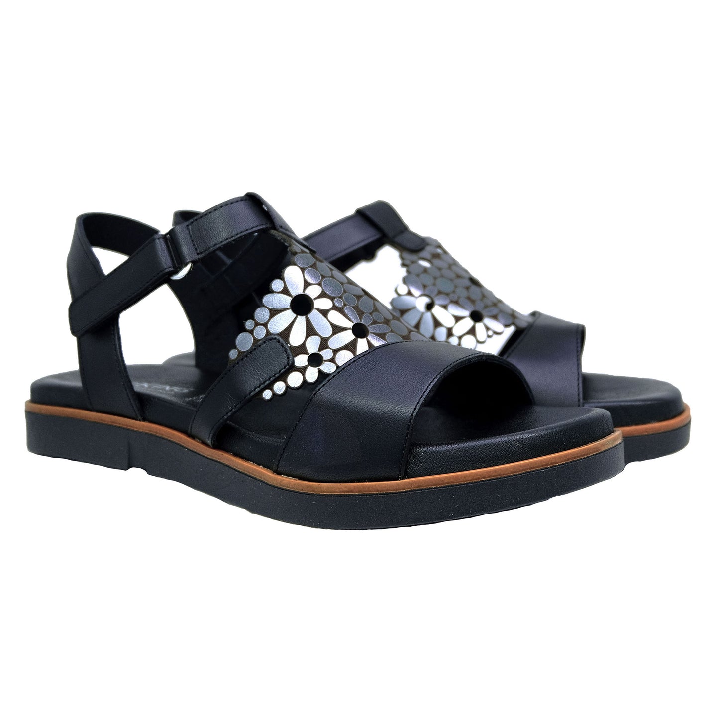 Dorking D8732: Sandalias Negras de Piel para Mujer Diseño Exclusivo