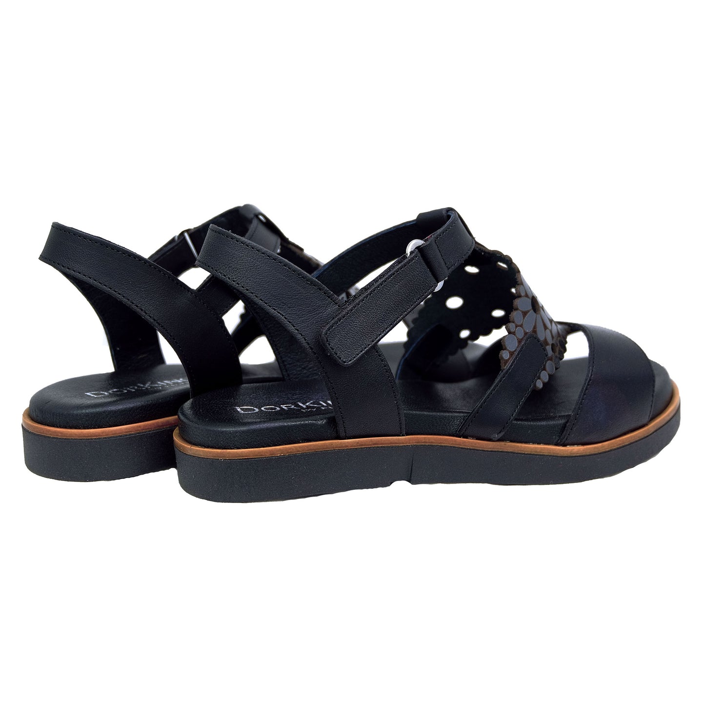Dorking D8732: Sandalias Negras de Piel para Mujer Diseño Exclusivo