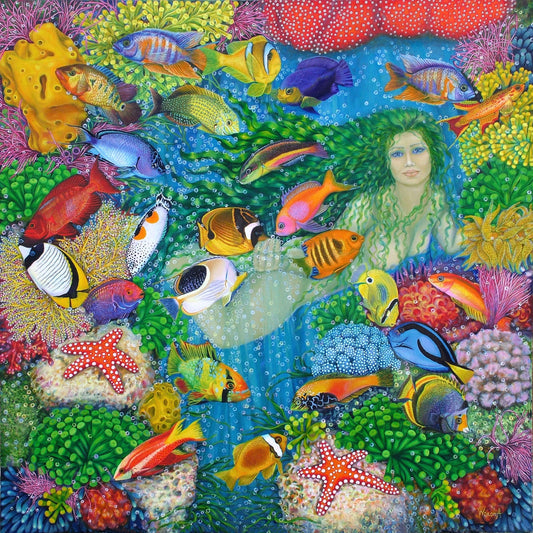 Anastasia Woron - Original Signed Oil Painting 2011: The Underwater Dream 80x80cm