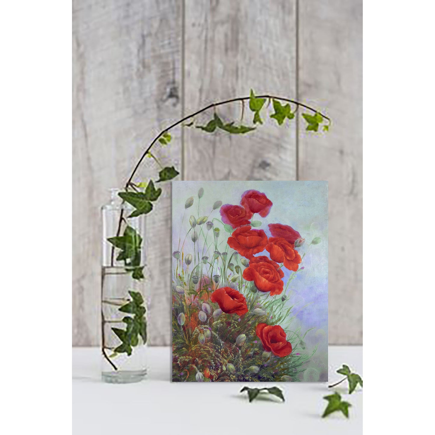 Anastasia Woron : « Champ de coquelicots » – Peinture à l'huile originale 35x27 cm (2019)