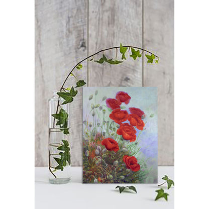 Anastasia Woron : « Champ de coquelicots » – Peinture à l'huile originale 35x27 cm (2019)