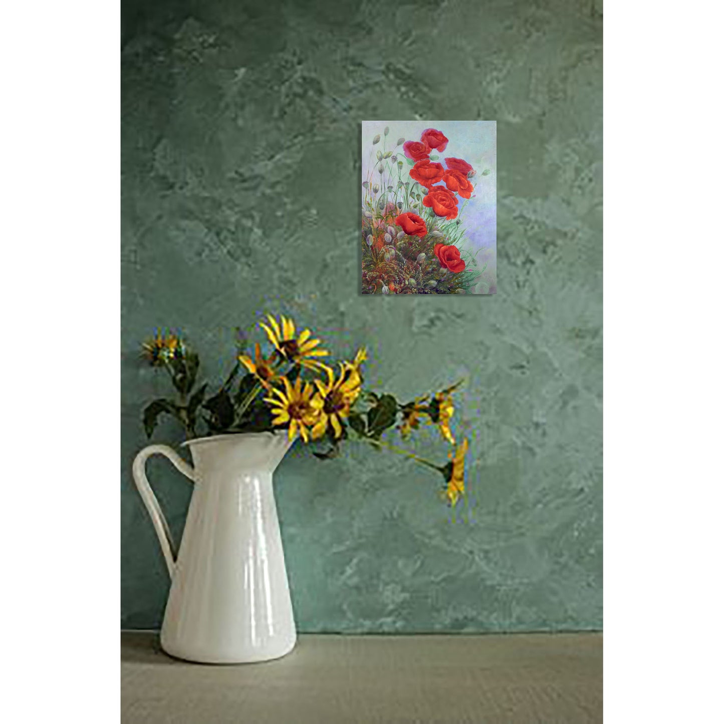 Anastasia Woron : « Champ de coquelicots » – Peinture à l'huile originale 35x27 cm (2019)