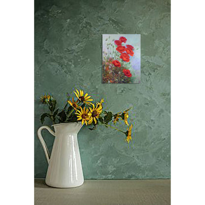 Anastasia Woron : « Champ de coquelicots » – Peinture à l'huile originale 35x27 cm (2019)