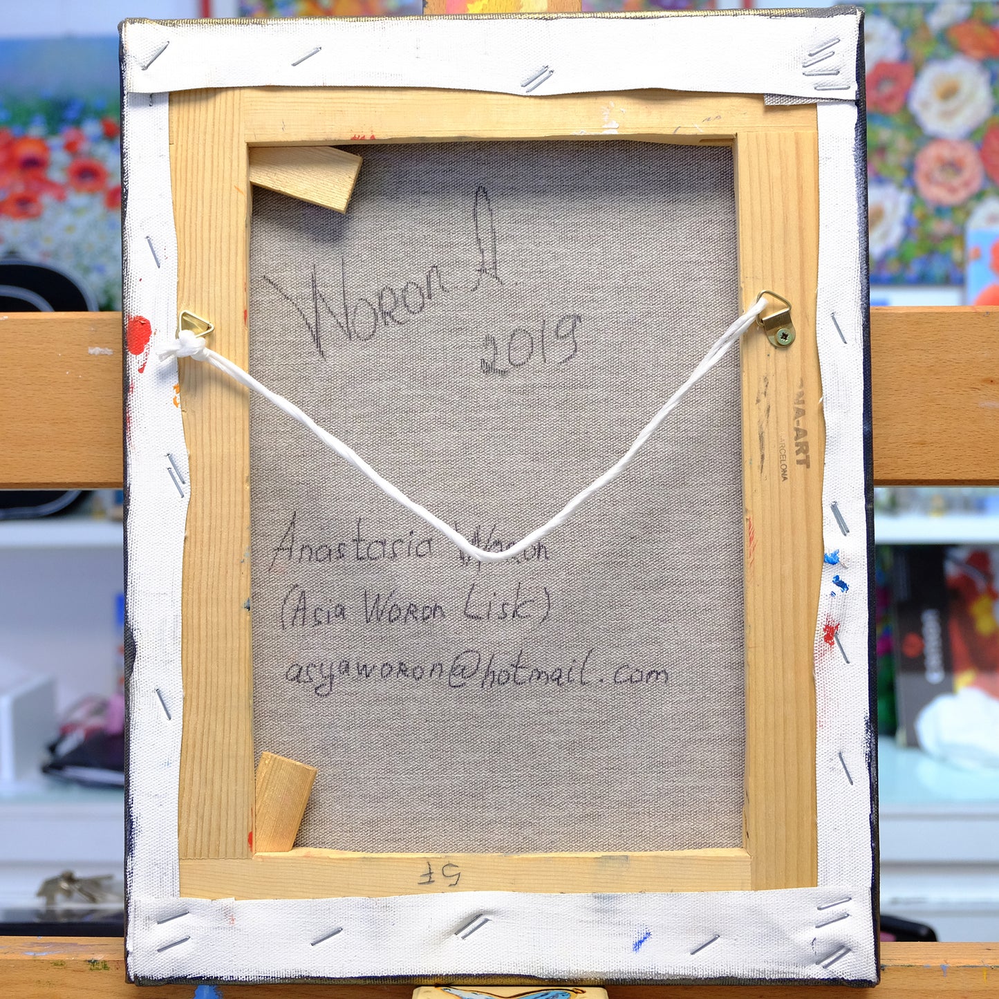 Anastasia Woron : « Champ de coquelicots » – Peinture à l'huile originale 35x27 cm (2019)