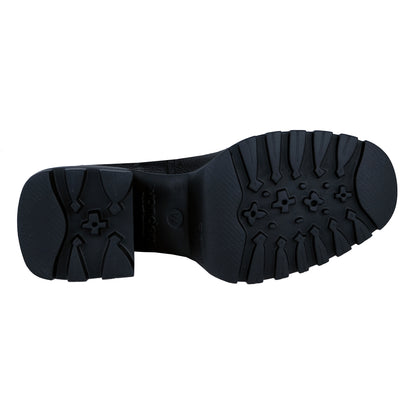 Wonders: Women's Black Leather Block Heel Boots G-6701