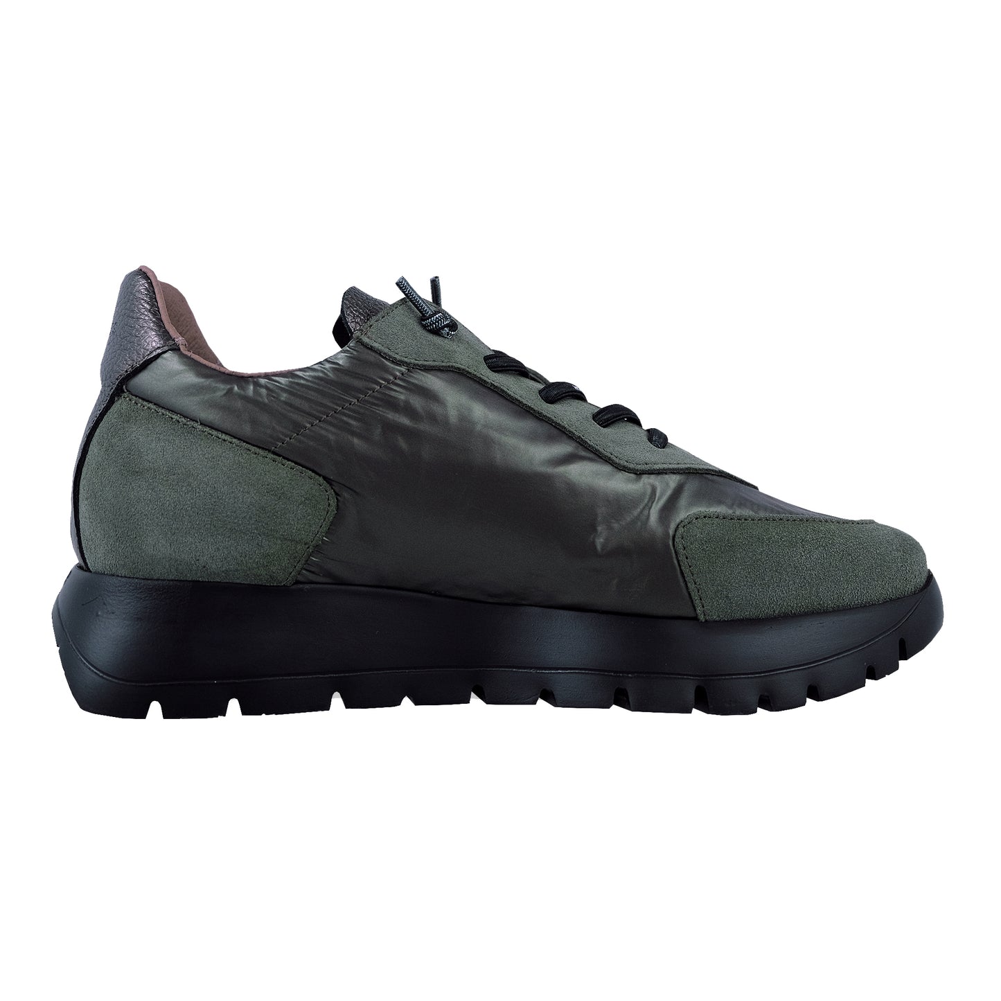 Wonders Oslo : Baskets à plateforme en cuir vert pour femme A-2464