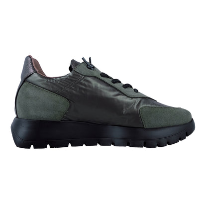 Wonders Oslo : Baskets à plateforme en cuir vert pour femme A-2464