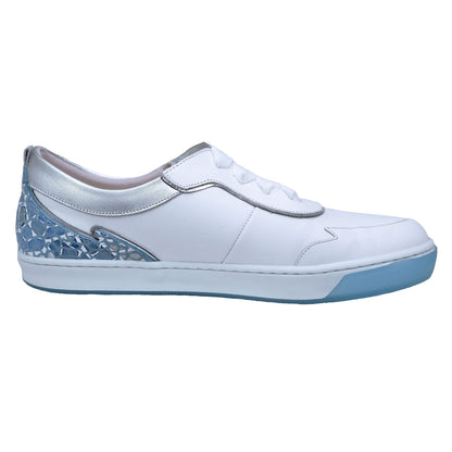 Dorking Carol: Zapatillas Planas Mujer Blanco/Azul Piel D8726 – Estilo y Confort