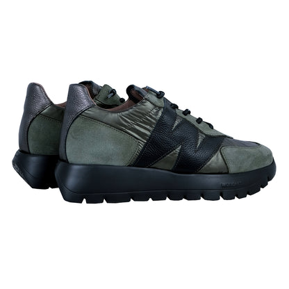 Wonders Oslo : Baskets à plateforme en cuir vert pour femme A-2464