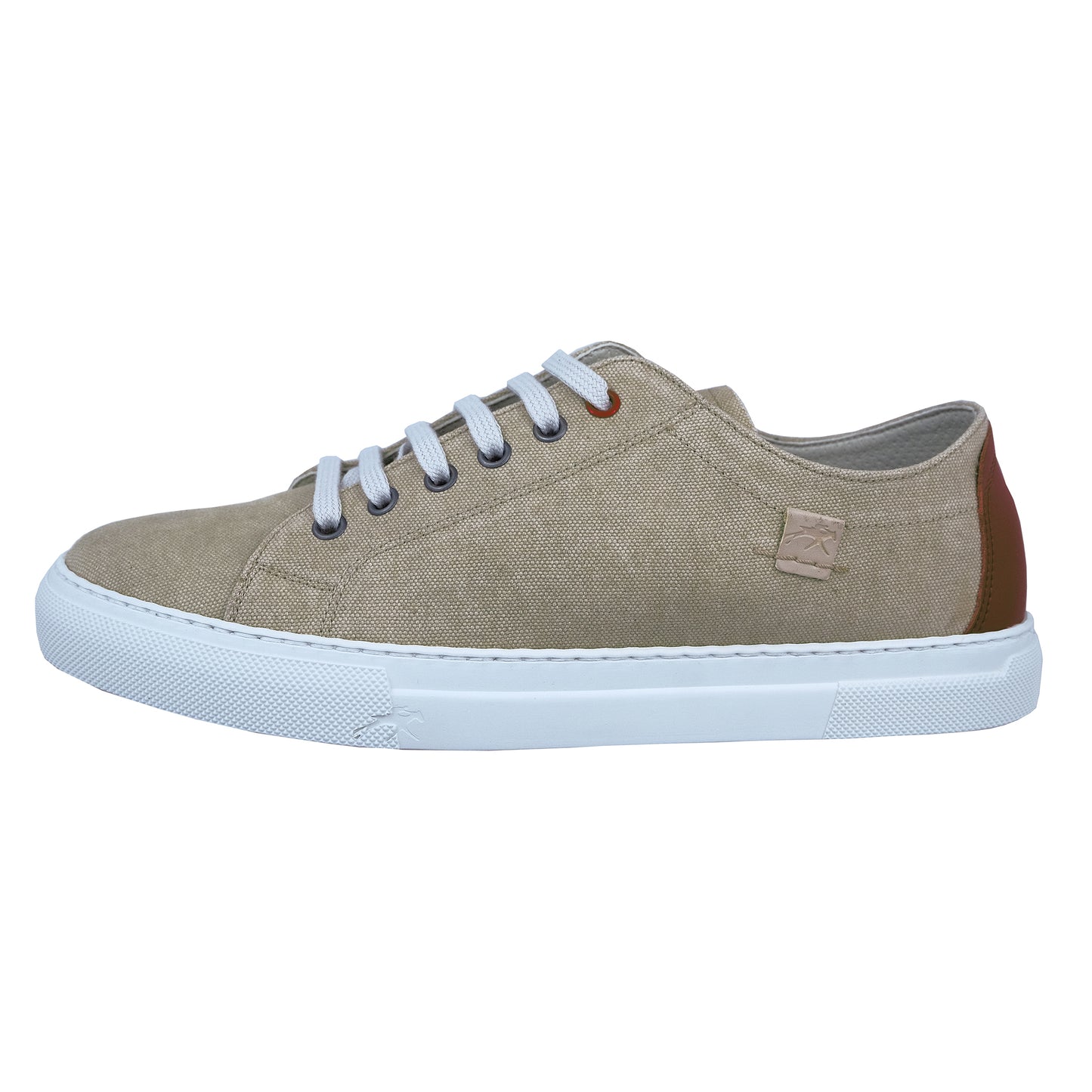 Fluchos Niko: Men's Beige Canvas/Leather Sneakers F1415