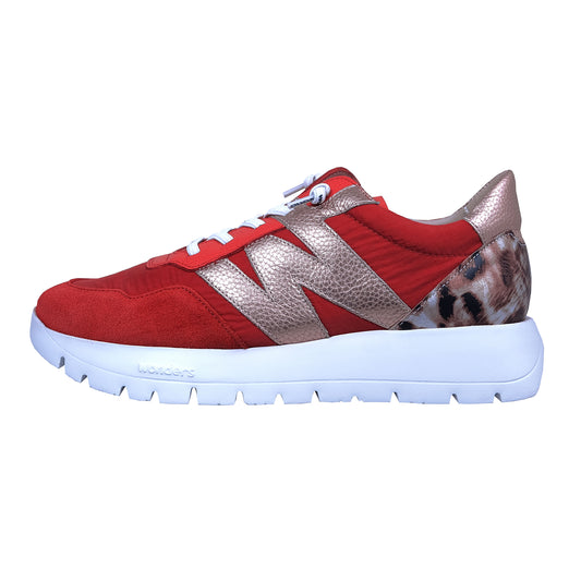 Wonders Odisei: Zapatillas Mujer Piel Rojo Confort A-2100