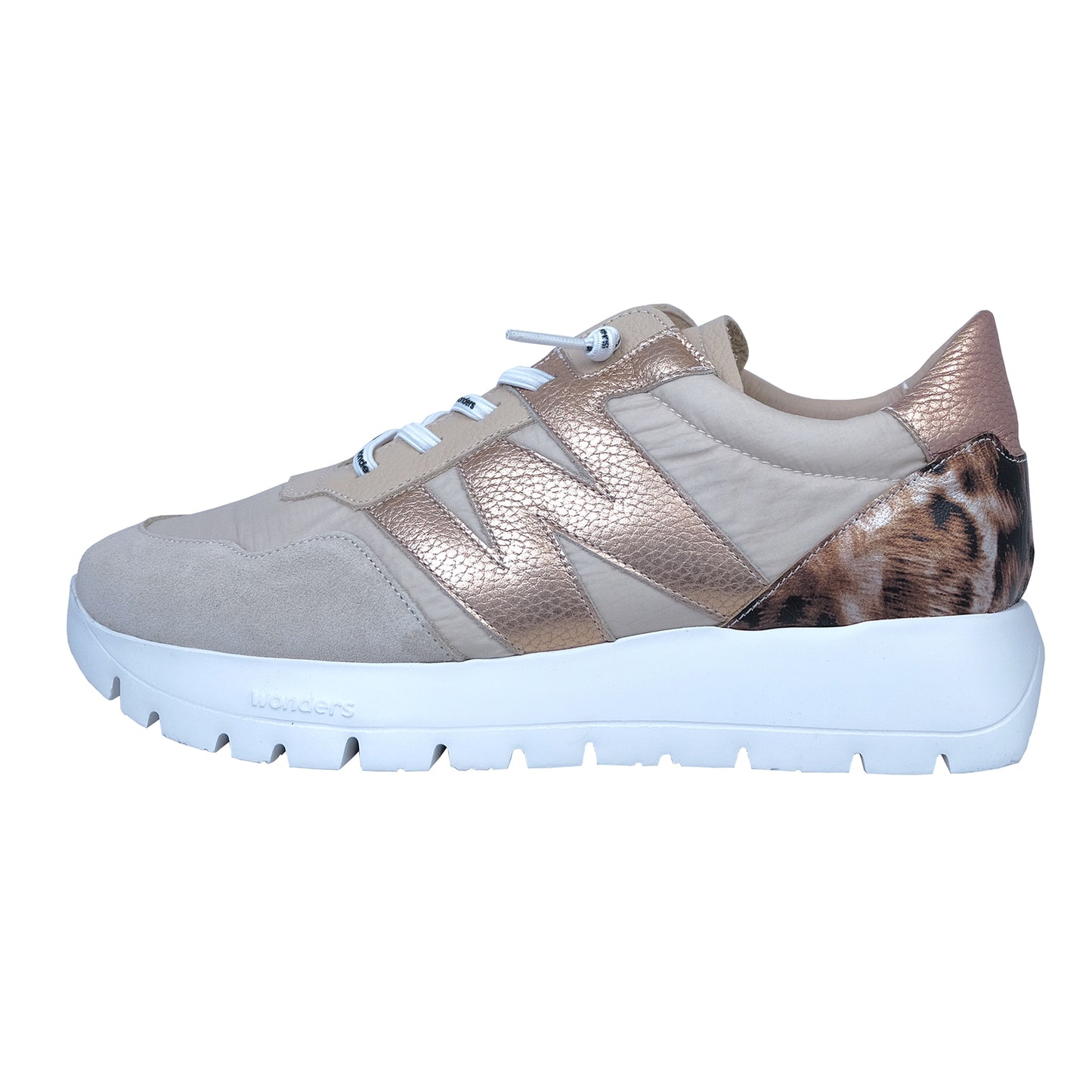 Wonders Odisei: Women's Beige Leather Comfort Shoes A-2100