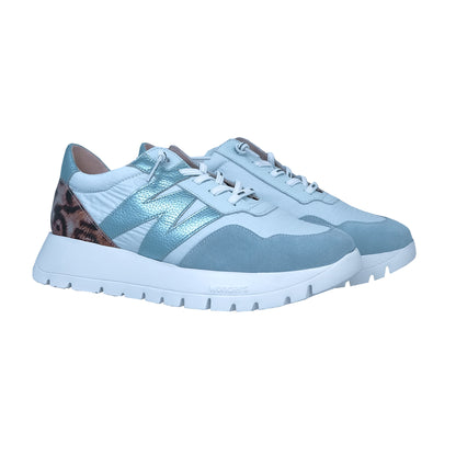 Wonders Odisei: Zapatillas Mujer Piel Azul Confort A-2100