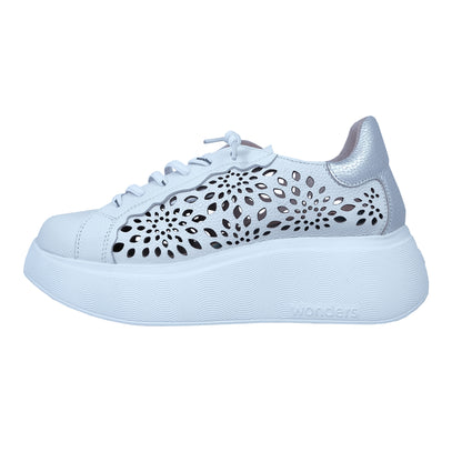 Wonders Roma White – Women's Platform Leather Comfort Shoes: A-3641