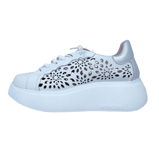Wonders Roma Blanco – Zapatillas Plataforma Mujer Piel Confort: A-3641