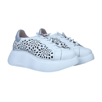 Wonders Roma White – Women's Platform Leather Comfort Shoes: A-3641