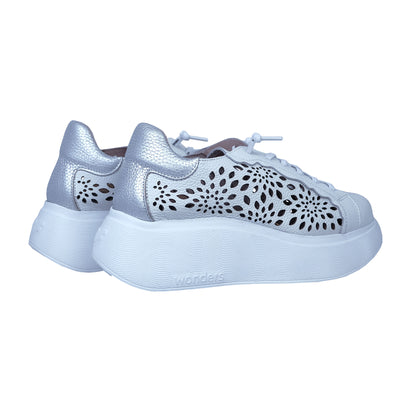 Wonders Roma White – Women's Platform Leather Comfort Shoes: A-3641