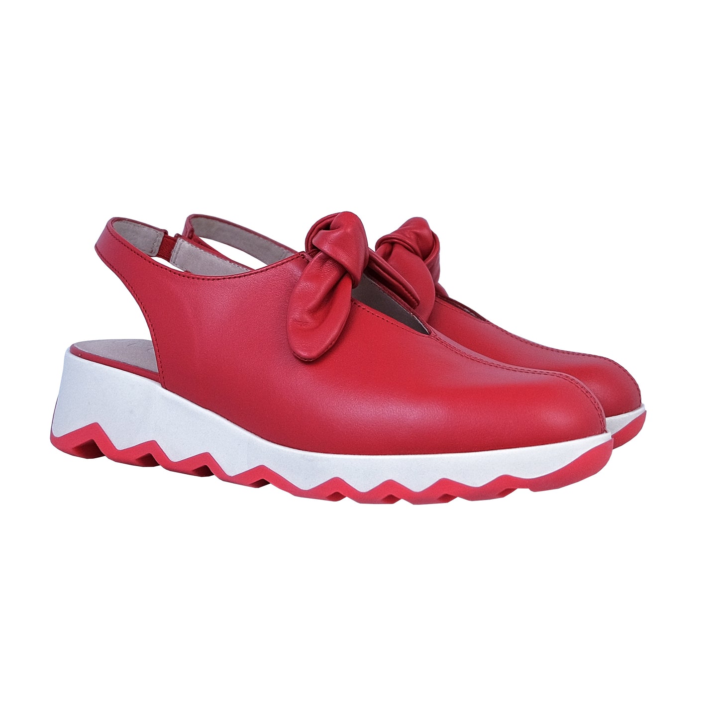 Wonders Simon Rojo – Women's Comfort Leather Wedge Sandals: C-7602