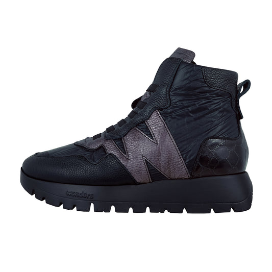 Wonders Odisei – Botines Plataforma Negro: A-2493