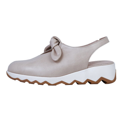 Wonders Simon Beige – Women's Leather Comfort Wedge Sandals: C-7602