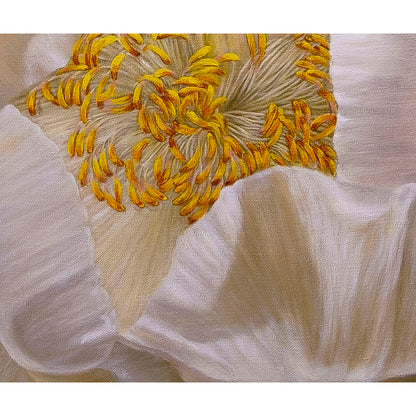 Anastasia Woron - Original Signed Oil Painting 2023: White Peony 73x54cm
