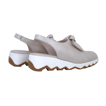 Wonders Simon Beige – Women's Leather Comfort Wedge Sandals: C-7602