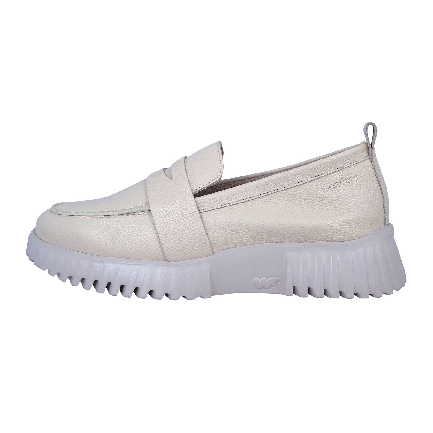 Wonders Flexfly Beige – Lightweight Comfort Leather Loafers for Women: A-4410