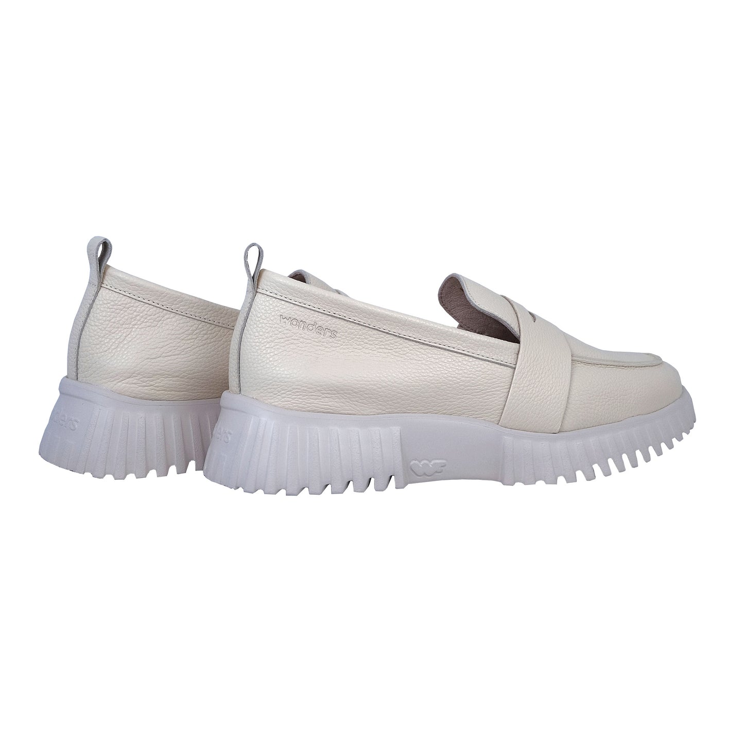Wonders Flexfly Beige – Lightweight Comfort Leather Loafers for Women: A-4410