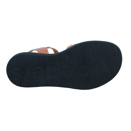 Wonders Musa Brown – Women's Flat Leather Comfort Sandals: AB-1567
