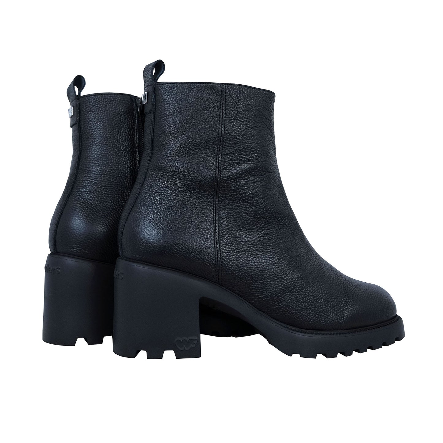 Wonders ILMA: Botas Mujer Piel Negra Tacón Bloque G-7205
