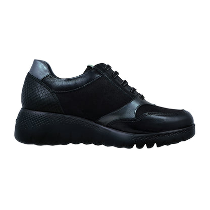 Fluchos Live – Zapatillas Mujer Piel Negra Confort: F2248