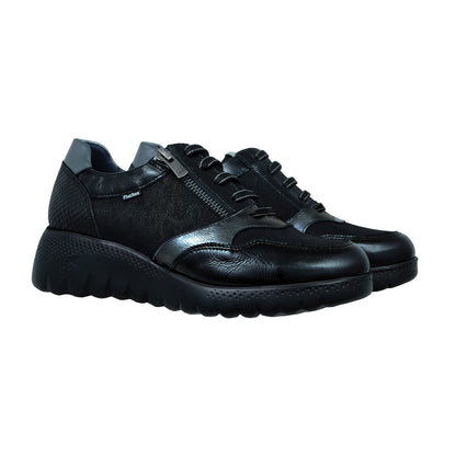 Fluchos Live – Zapatillas Mujer Piel Negra Confort: F2248