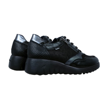 Fluchos Live – Zapatillas Mujer Piel Negra Confort: F2248