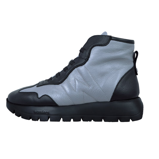 Wonders England – Botines Plataforma Mujer Piel Gris: A-2451