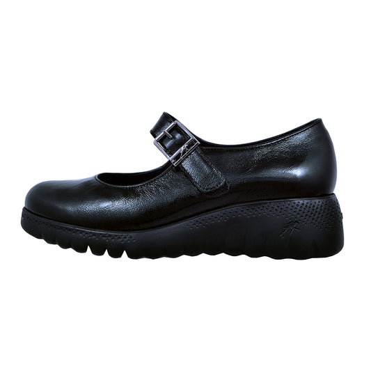 Fluchos Live – Zapatos Mujer Cuña Piel Negra Confort: F2247