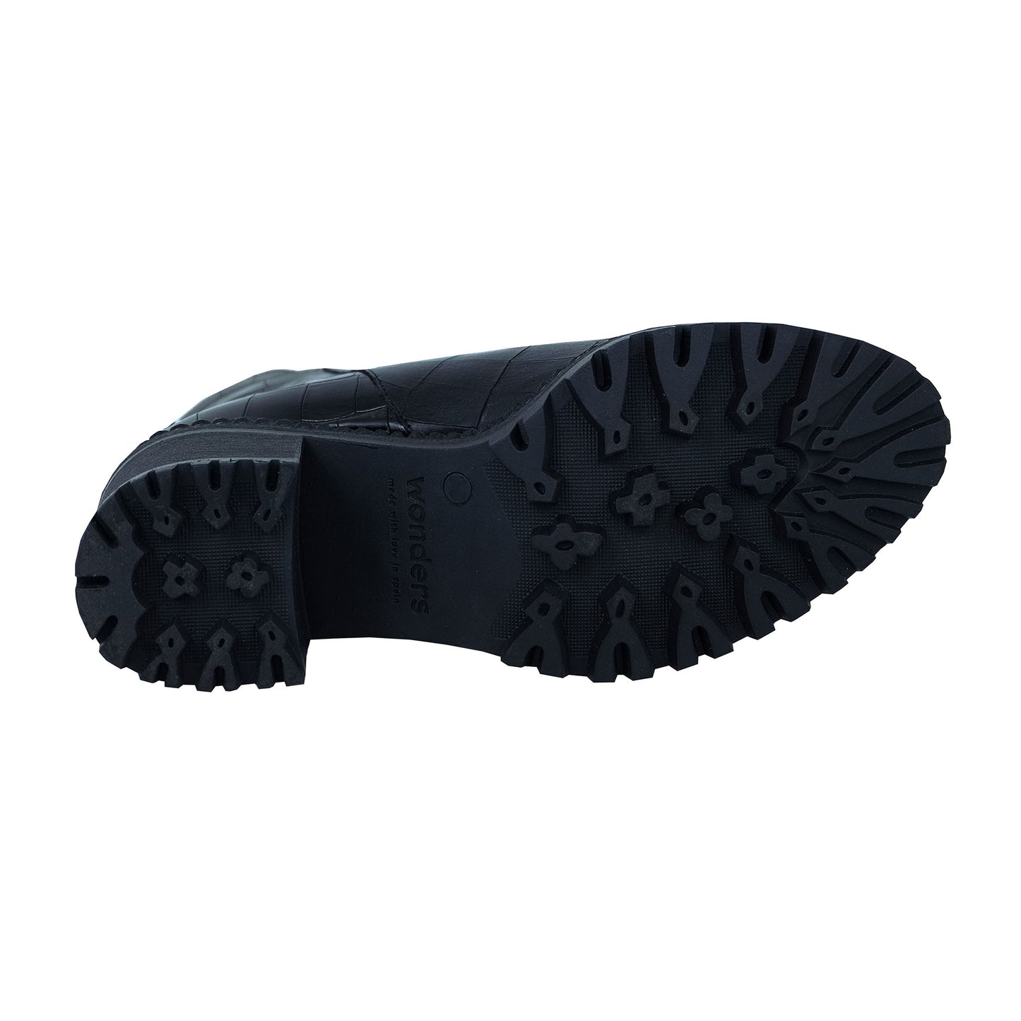 Wonders H-3924 – Bottines pour femme en cuir noir façon crocodile : confort et style