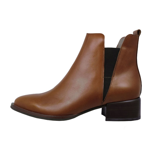 Wonders D-8707 – Women's Brown Leather Ankle Boots Comfort: D8707
