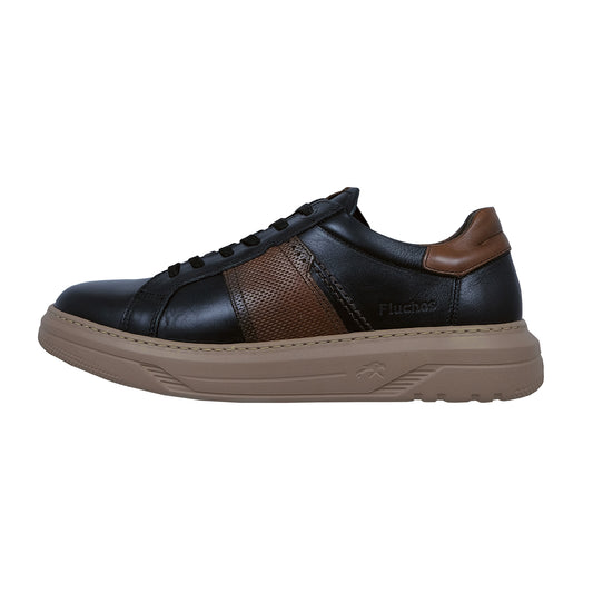 Fluchos Boston: Zapatillas Hombre Piel Negro York F2043