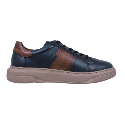 Fluchos Boston : Baskets en cuir pour homme, bleu York F2043