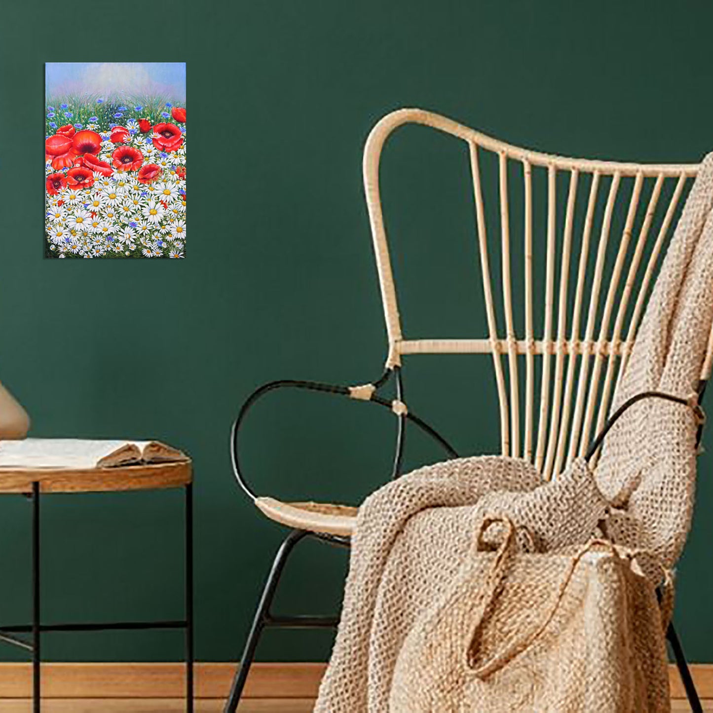 Anastasia Woron : « Coquelicots et marguerites » – Peinture à l'huile originale 45x33 cm (2021)